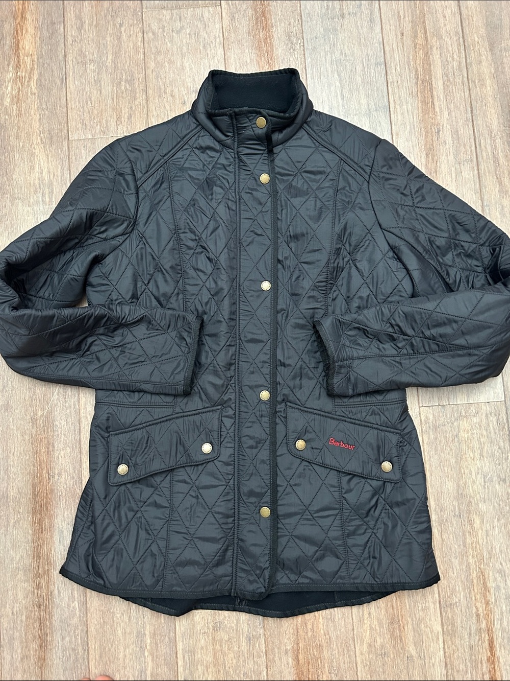 Barbour Quilted Dark Navy Women's Jacket fleece lined Cavalry Polarquilt Jacket